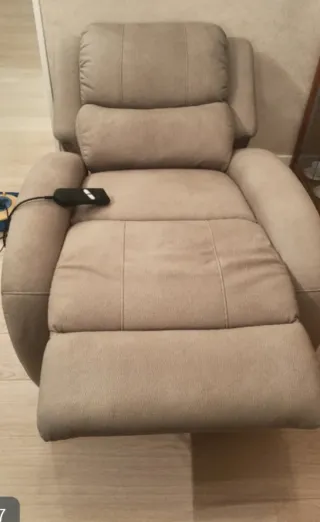 Sillón Relax Reclinable Tela Beige