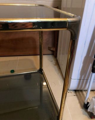 Carro camarera metal y cristal dorado