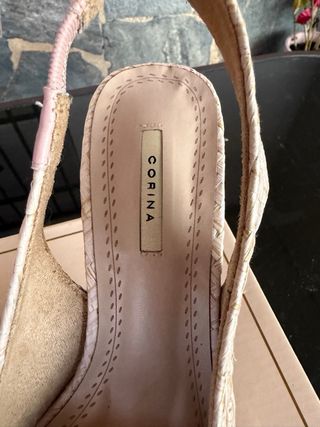 Tacones fiesta detalle brillante beige/rosa