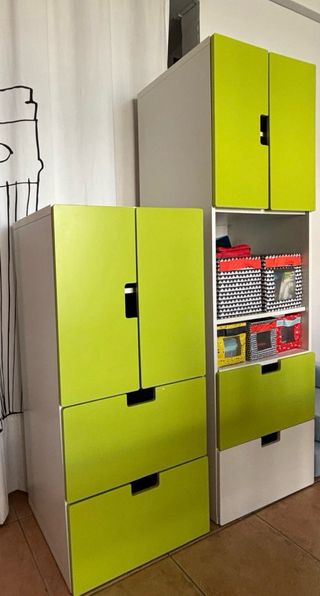 Pareja Estanterías IKEA Stuva Verde/Blanco