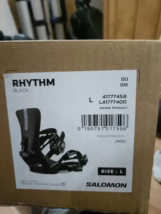 Fijaciones Snowboard Salomon Rhythm Negras