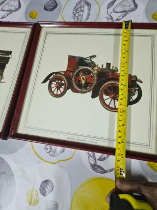 Set 2 Láminas Coches Clásicos Enmarcadas