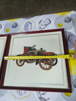 Set 2 Láminas Coches Clásicos Enmarcadas