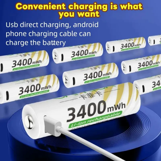 4 Pilas AA Recargables Li-ion 3400mWh
