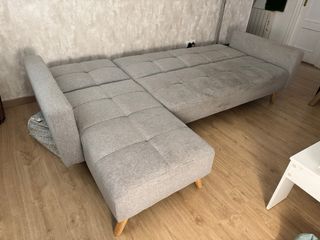 Sofá cama chaise longue gris