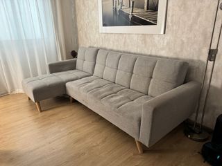 Sofá cama chaise longue gris