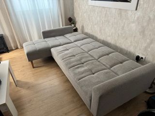 Sofá cama chaise longue gris