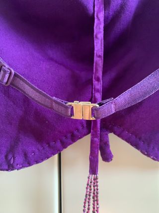 Top Mariposa Lentejuelas Morado Turquesa