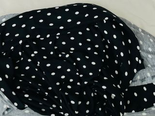 Tessuto Jersey Cotone Pois Nero