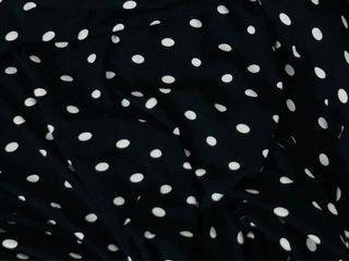 Tessuto Jersey Cotone Pois Nero