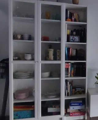 Vitrina y una estantería