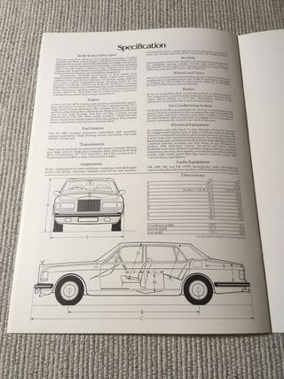 Catálogo Rolls Royce Silver Spur 1982