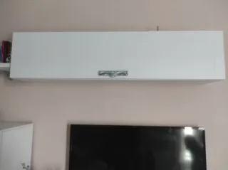 Conjunto Mueble Salón Blanco y tiradores plateados