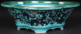 Maceta bonsái cerámica azul/multicolor 15*14**5