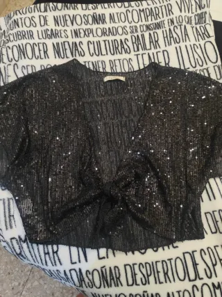 Chaquetilla lentejuelas negra