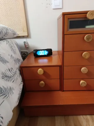 Mesilla de noche 2 alturas madera