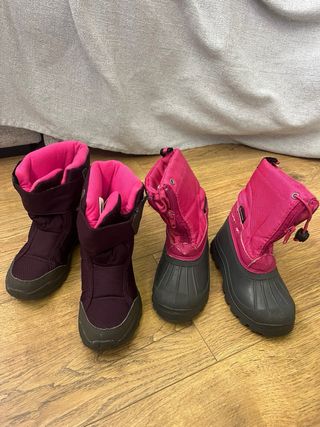 Botas nieve Decathlon Talla 26 rosas y 28 moradas