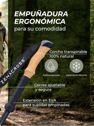 Bastones de fibra de carbono para senderismo