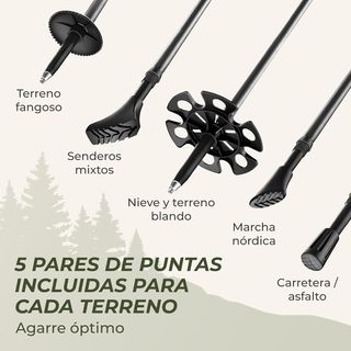 Bastones de fibra de carbono para senderismo
