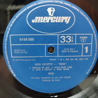 Rush - Archives 1978 3xLP UK Gatefold