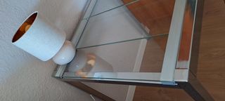 Mesa extensible metal y cristal