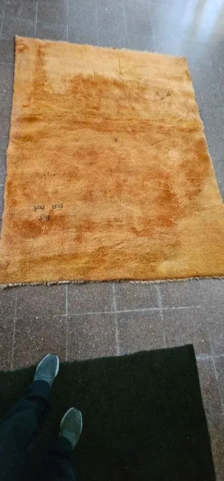 Alfombra de lana marrón/naranja