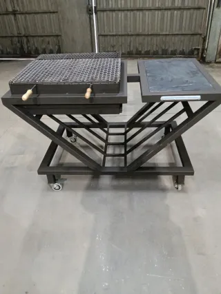 Barbacoa a medida metal y piedra