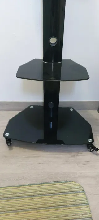 Soporte TV cristal negro