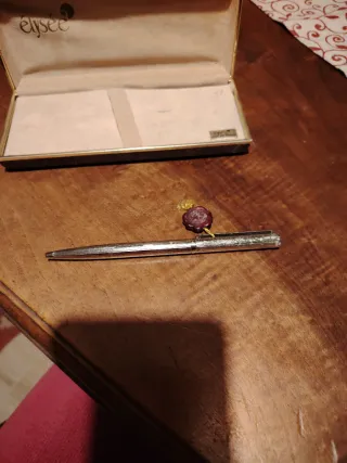 Penna a sfera vintage Elysée placcata argento