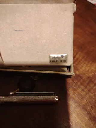 Penna a sfera vintage Elysée placcata argento