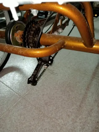 Bicicleta de 3 ruedas dorada