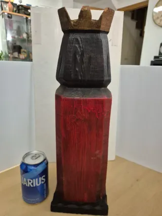 Figura Madera Artesanal botellero Vintage