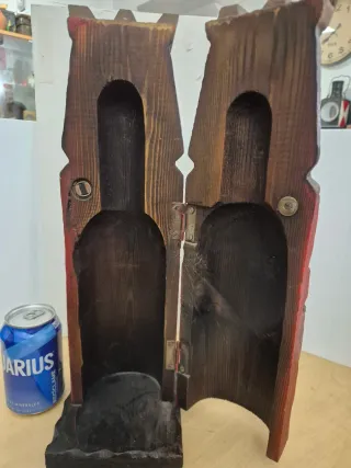 Figura Madera Artesanal botellero Vintage