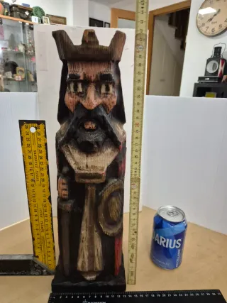 Figura Madera Artesanal botellero Vintage