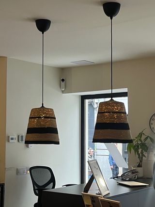 Lámpara de techo fibras naturales bicolor