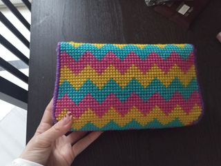 Bolso lana hecho a mano tigre 23x14cm