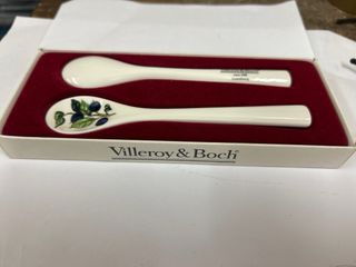 Set 2 cucchiaini porcellana con mirtilli