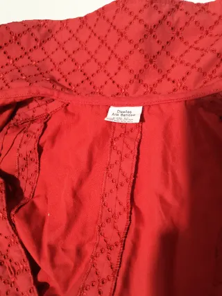 Camisa flamenca bordada roja, talla 38-40