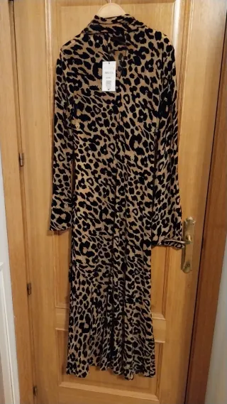 Vestido largo animal print
