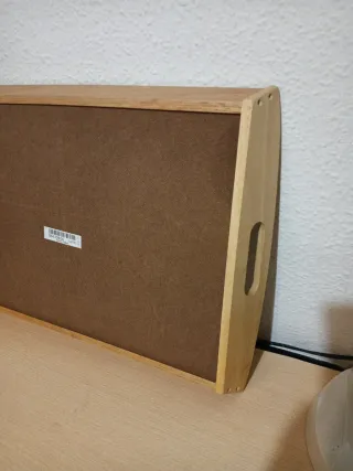 Bandeja grande ,de madera,maciza, con asas,38x58x6