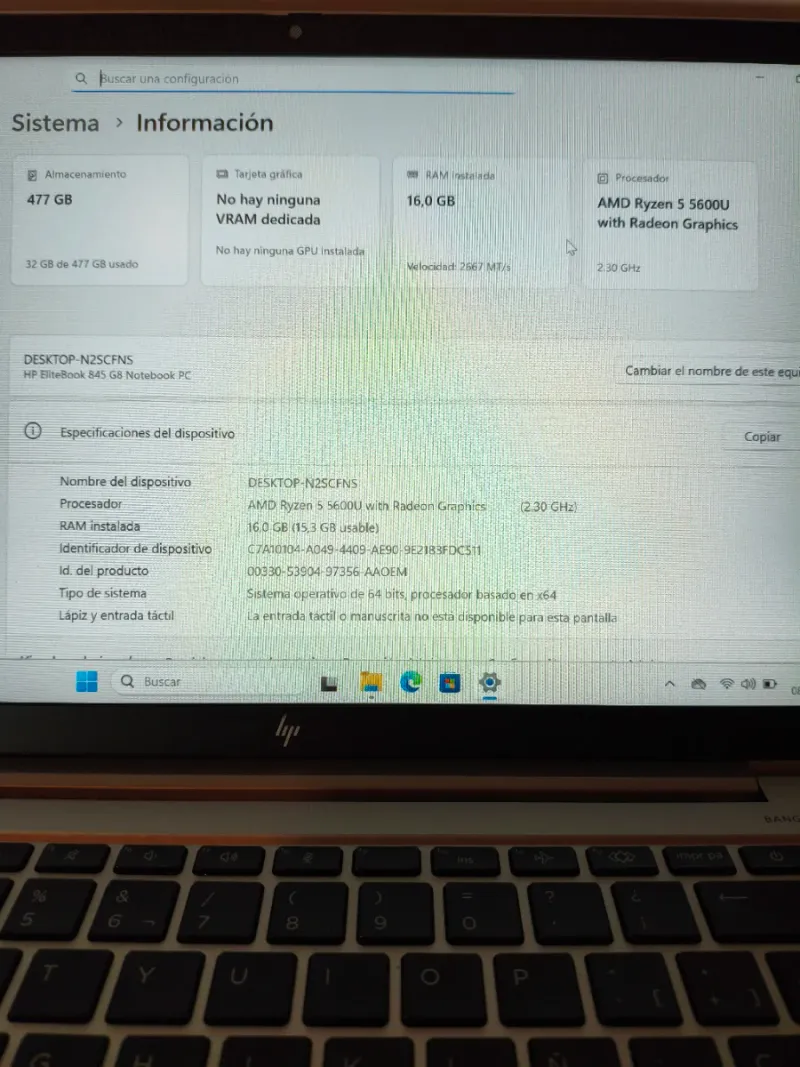 Portátil HP EliteBook 845 G8 Plata afbeelding 6