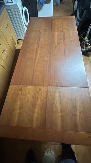 Mesa de comedor extensible de madera