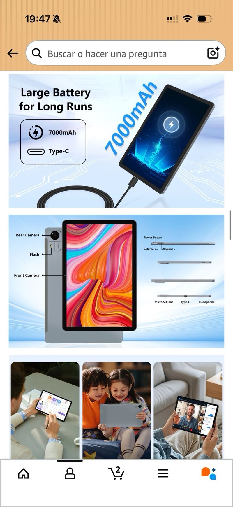 Tablet KUMNOSAL T606 8GB+128GB 10.1 (Precintada) afbeelding 2