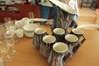 Juego Jarra y 6 Vasos Cerámica Multicolor