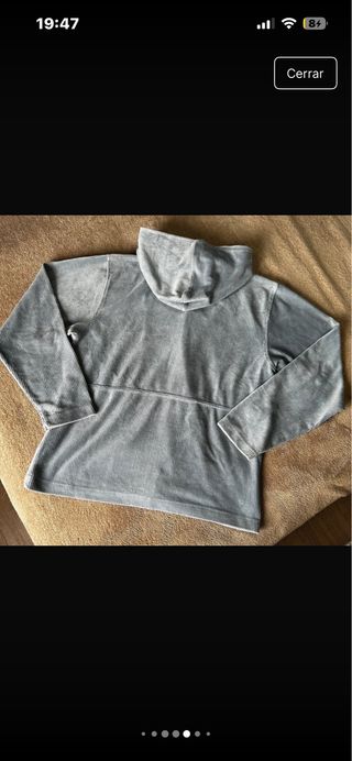 North company Sudadera Pana Azul y Blanca Talla L