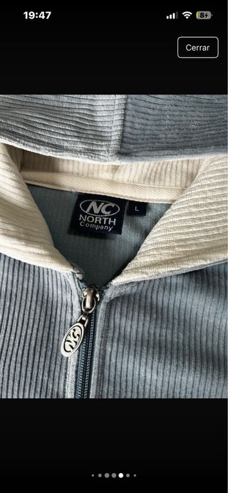 North company Sudadera Pana Azul y Blanca Talla L
