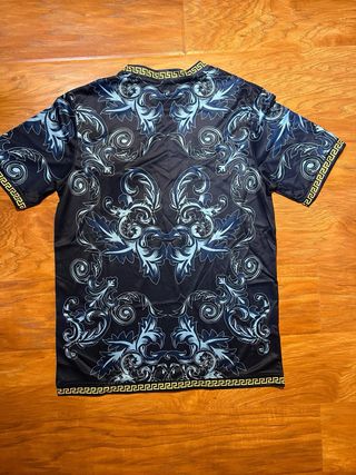 Maglietta corta Italia calcio blu e dorata