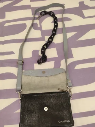 Bolso Caomka Gris Piel