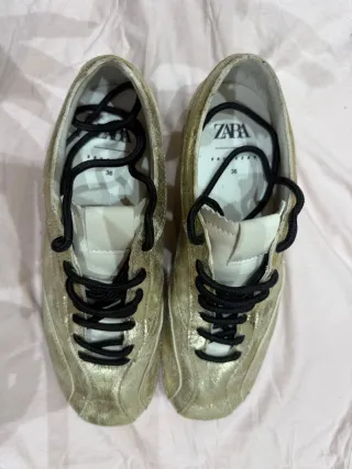 Zapatillas Zara Doradas