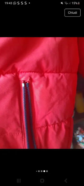 Giubbino Okaidi rosso con cappuccio